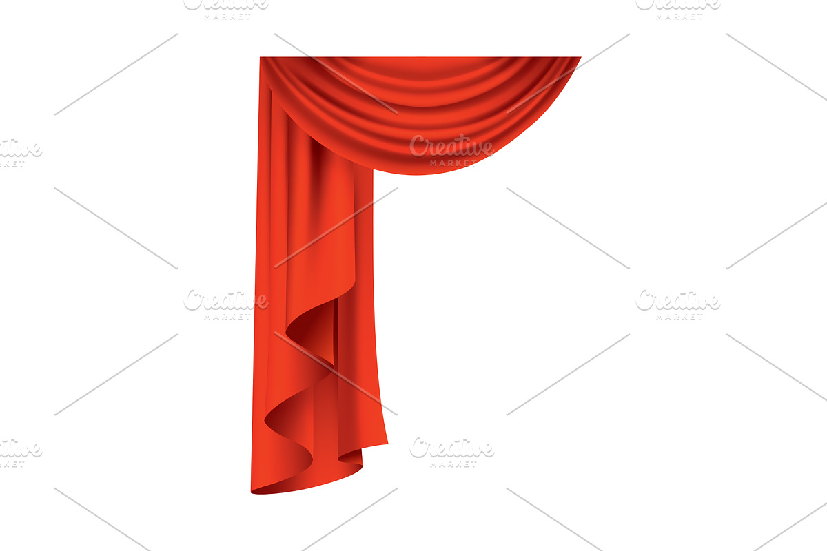 Red curtains realistic, an Object Illustration by Things for designers