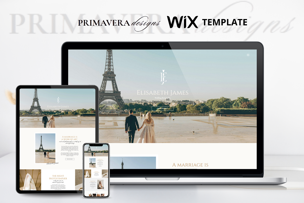 Wix Photography Website Template, a Wix Template by Primavera Studio Design (Photo 3 of 8)
