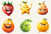 Funny Fruits Sublimation Clipart, an Illustration by OK Design (Thumbnail 4 of 5)
