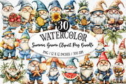 Summer Gnome Clipart PNG Bundle, an Illustration by Designking (Thumbnail 1 of 5)