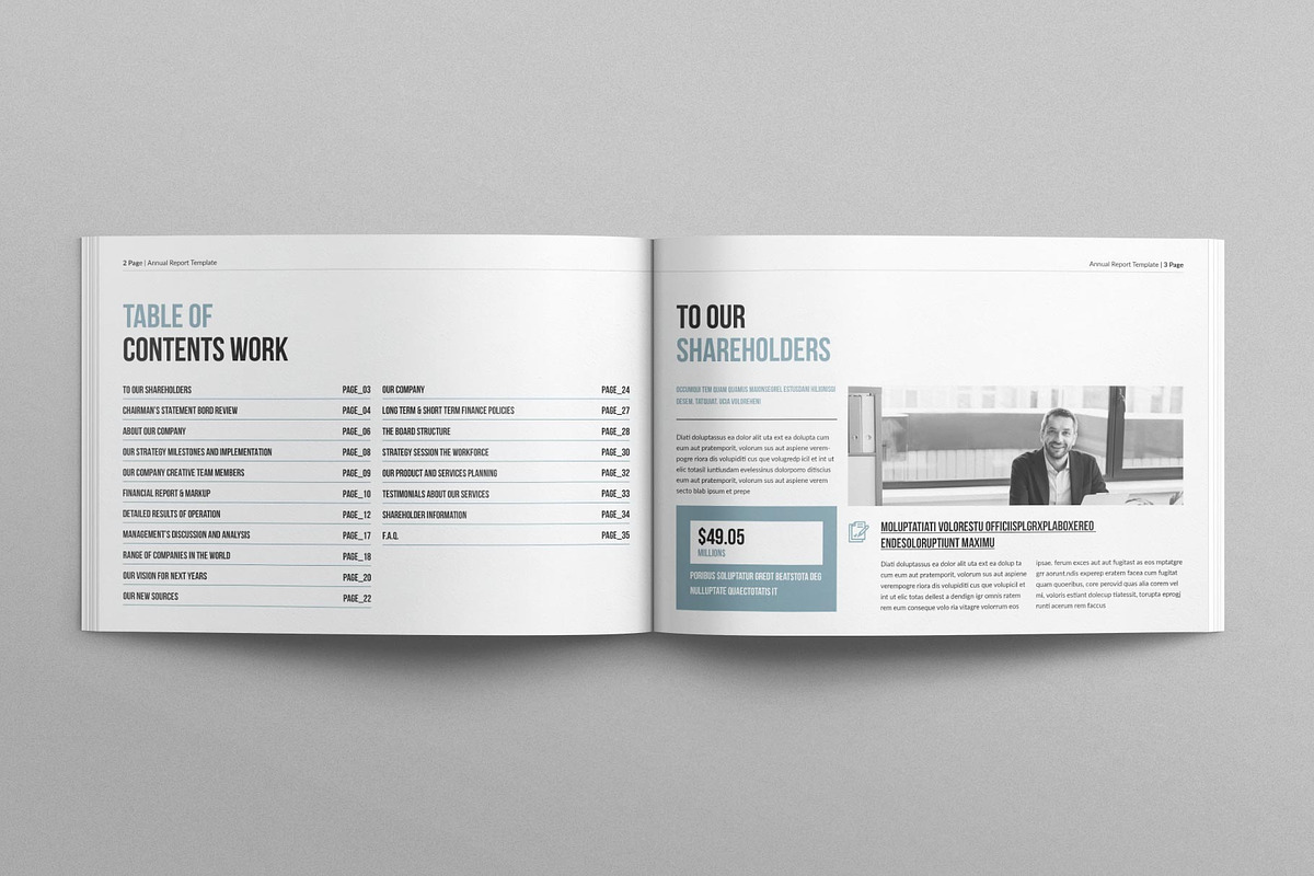 Annual Report Template Landscape, a Brochure Template by E-Type (Photo 2 of 13)