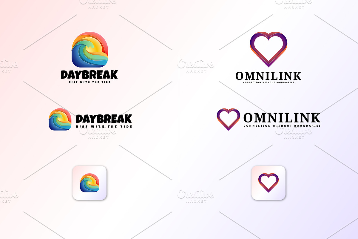 10 Vibrant 3D Gradient Logo Pack, a Branding & Logo Template by AmmarZahoor (Photo 6 of 10)