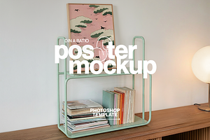 DIN A Frame on Retro Shelf Mockup