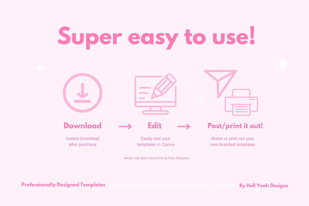 Pretty in Pink Branding Starter Kit, a Social Media Template by Hell Yeah Designs (Photo 2 of 13)