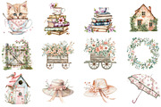 Pastel Spring Cottage Clipart Bundle, an Illustration by DreamCafeArt (Thumbnail 5 of 8)