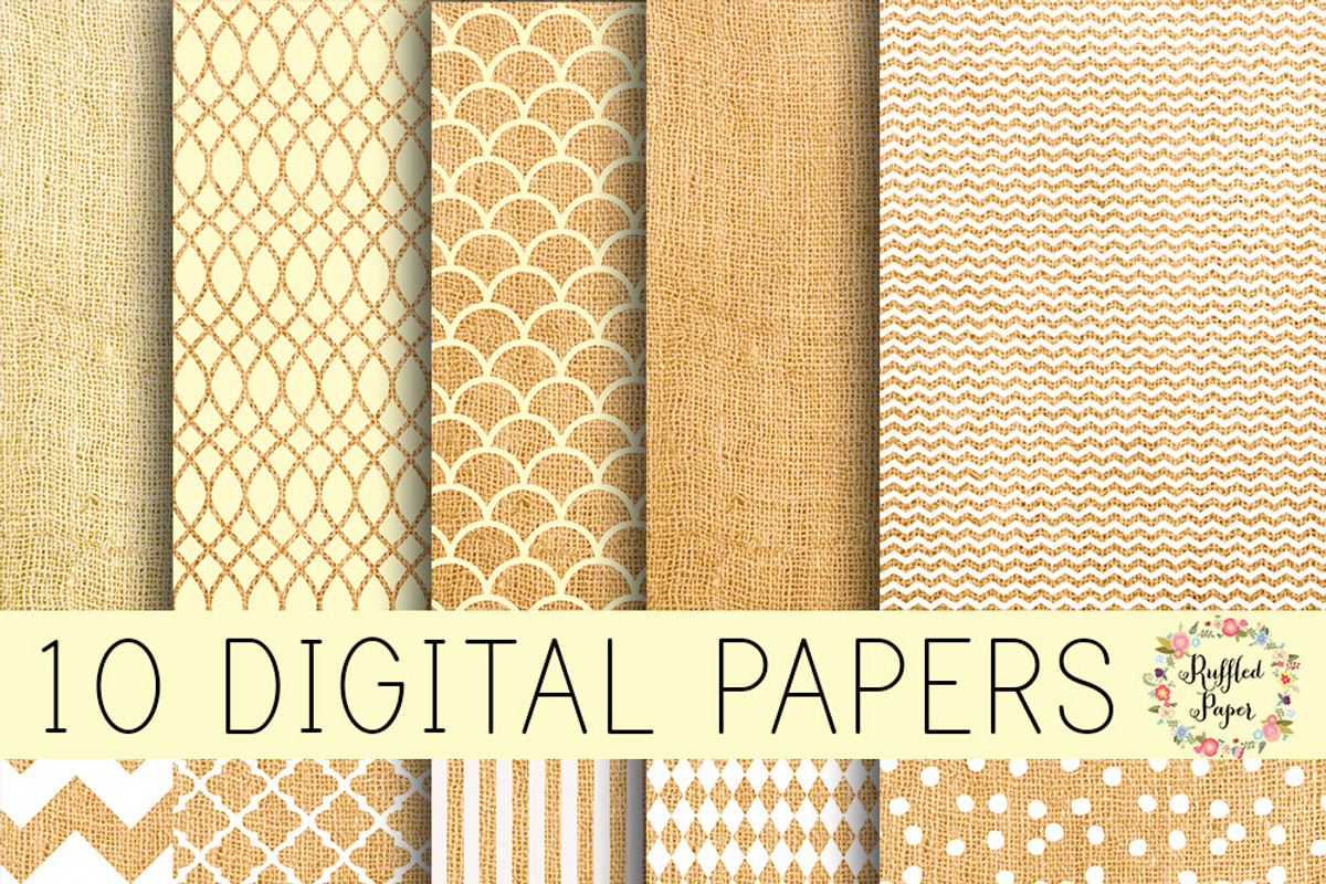 Burlap Digital Paper Pack