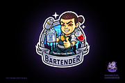 Cartoon Bartender Logo, a Branding & Logo Template by Kongstones_std (Thumbnail 2 of 4)