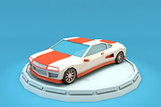 Cartoon Sport Car Low Poly, a Cars & Vehicle 3D Model by Low Poly Lab (Thumbnail 1 of 9)