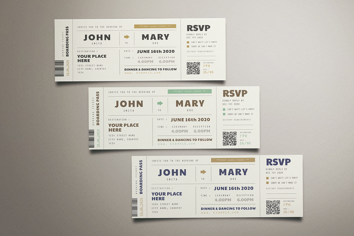 Boarding Pass Wedding Invitation, an Invitation Template by Vynetta (Photo 3 of 3)