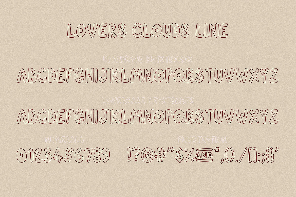 Lovers Clouds Layered Font, a Font by Anastasia Cuza (Photo 6 of 10)