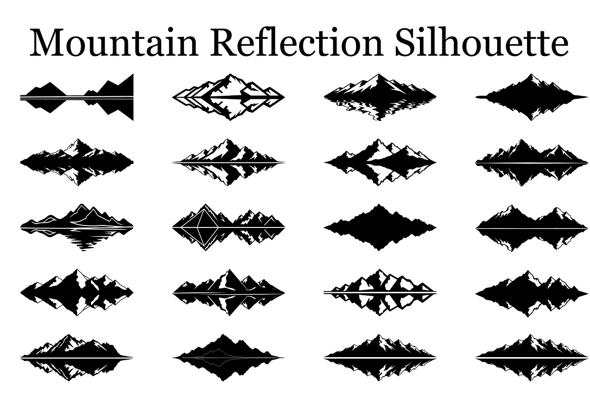 Mountain Reflection SVG Bundle, a Graphic by hafijul (Photo 1 of 10)