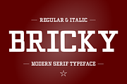 Bricky - Modern Typeface, a Serif Font by Made by Cap (Thumbnail 1 of 8)