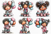 Whimsical Birthday Kids Clipart PNG, an Illustration by Craft Nest (Thumbnail 2 of 8)