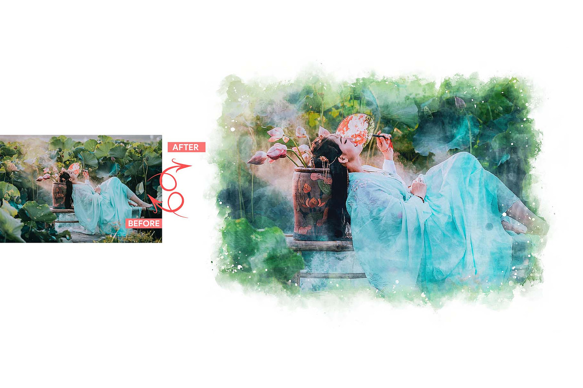 Pure Watercolor Photoshop Action, an Action Add-On by MRI STUDIO (Photo 10 of 15)