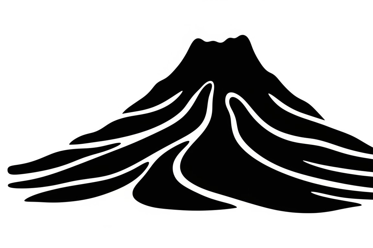 collection of volcano silhouettes, an Illustration by Amazin_art (Photo 7 of 31)