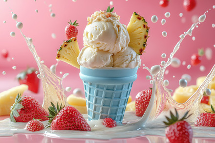 Delicious Pineapple Strawberry Ice C, a Background Photo by Pixeness