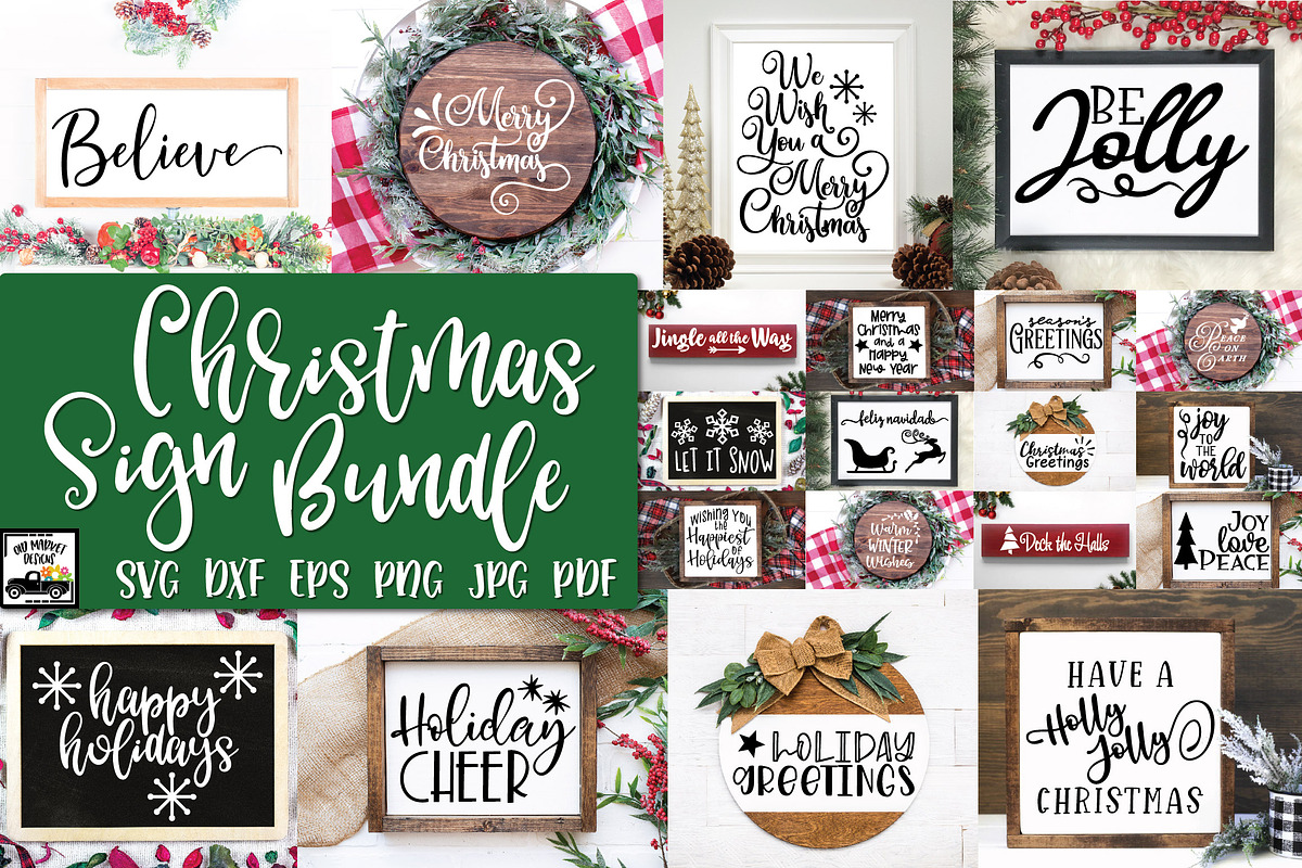 Christmas SVG Bundle, an Illustration by OldMarket Designs (Photo 1 of 12)