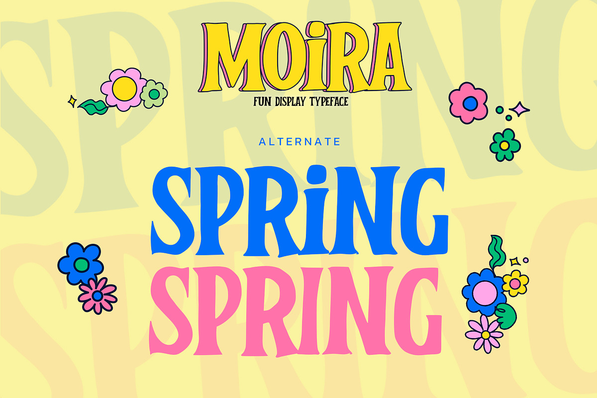MOIRA - Fun Display Typeface, a Font by Gassstype (Photo 8 of 8)