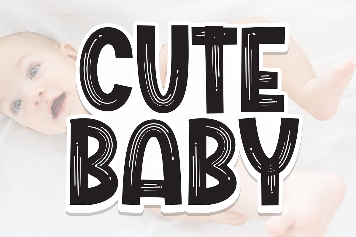 Cute Baby | Script Font, a Script Font by Scratchones (Photo 1 of 8)