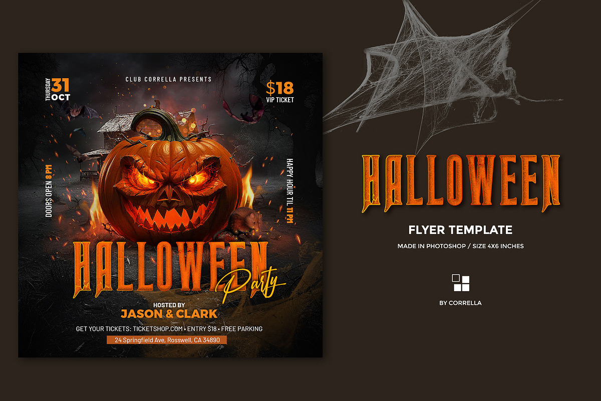 Halloween Flyer, a Flyer Template by Corrella Design (Photo 1 of 3)