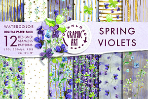 Violets Seamless Pattern 