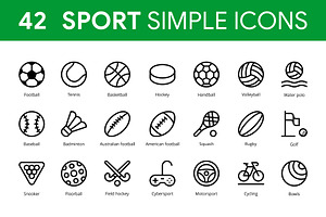 42 Sport Outline Icons