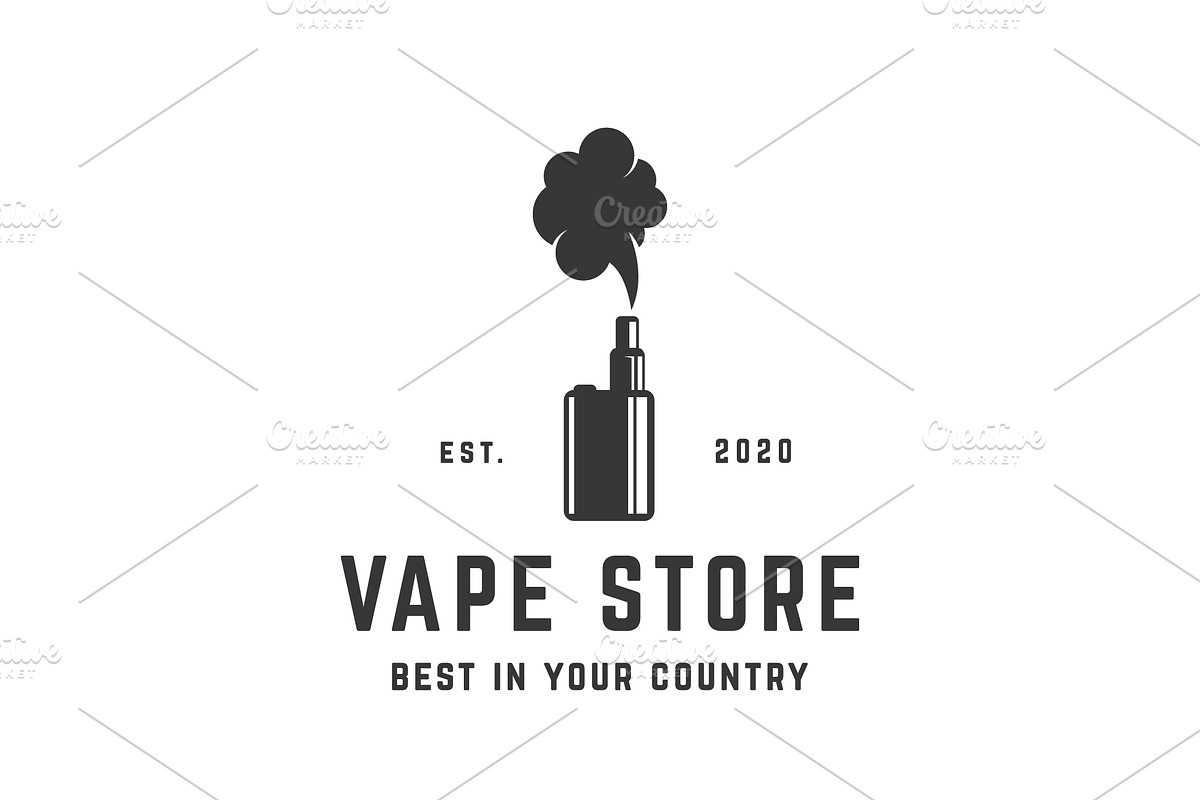 Vintage vape logo, logo for shop, la, a Branding & Logo Template by LOGOCREATIVE