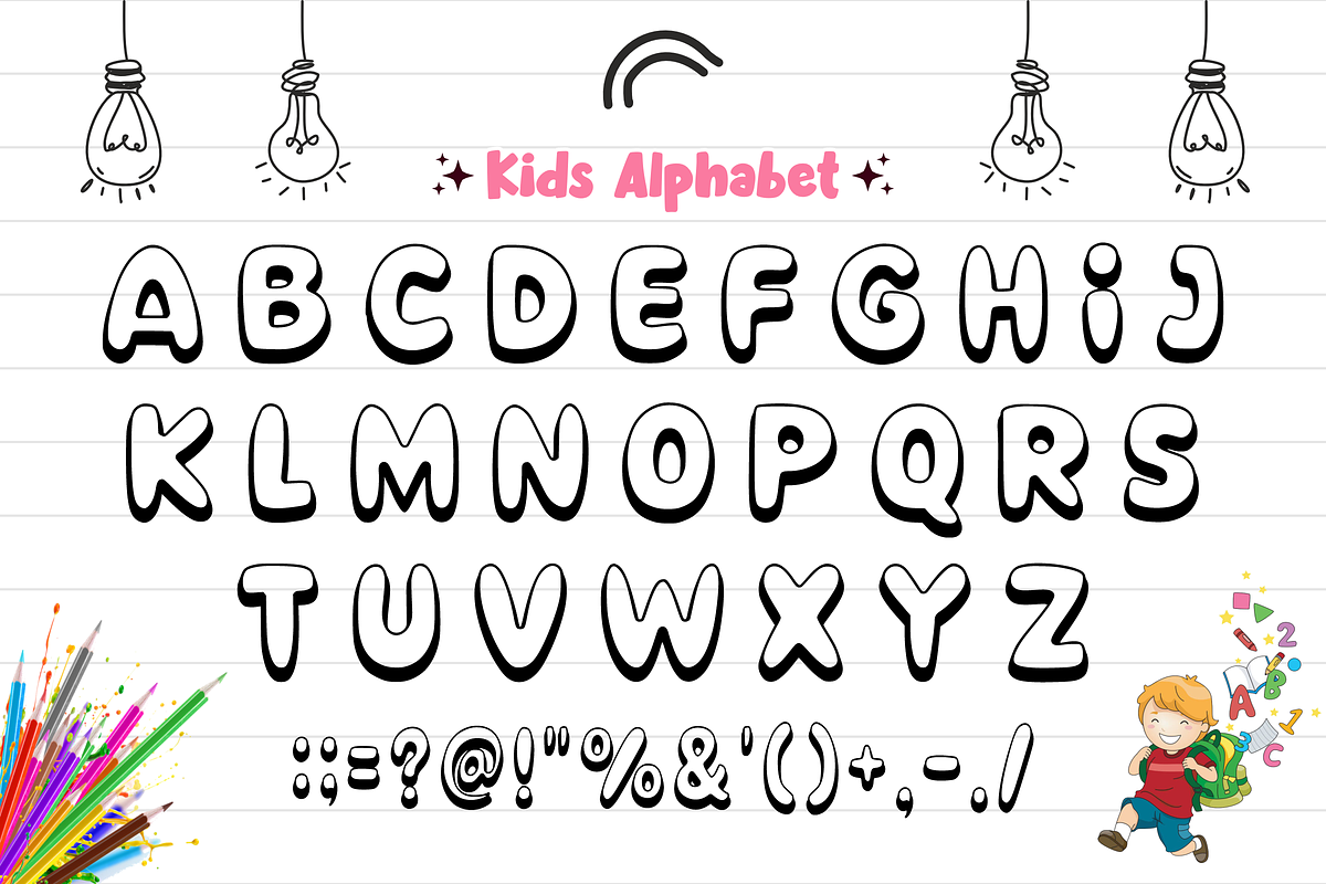 DAILY STORY - Playful Display Font, a Sans Serif Font by KiddoGlyphs Studio (Photo 4 of 5)