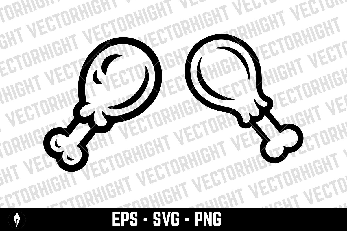 Cooked chicken leg, an Icon by Vectorhight (Photo 3 of 3)