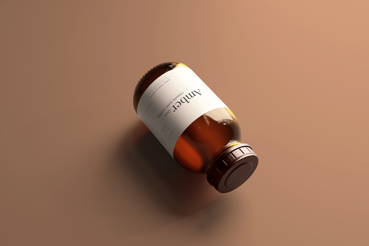 Amber Glass Jar / Bottle Mockups, a Cups & Container Mockup by pmvch (Photo 5 of 10)