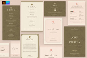 Wedding Invitations Set, a Stationery Template by BrandPacks