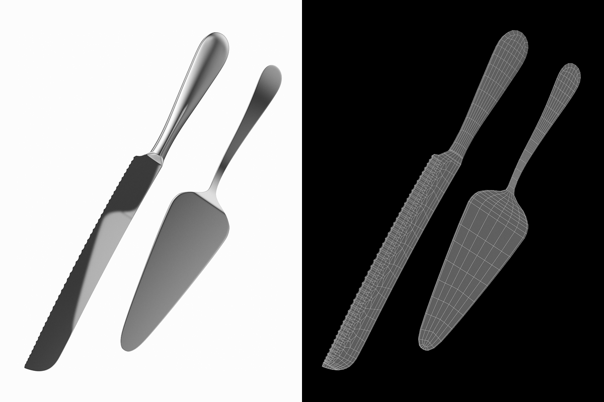 Cake Knife and Server Common Cutlery, an Object 3D Model by VK Studio (Photo 3 of 7)
