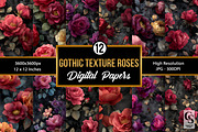 Gothic Textured Rose Flowers Pattern, a Pattern Graphic by Creative Store (Thumbnail 1 of 5)