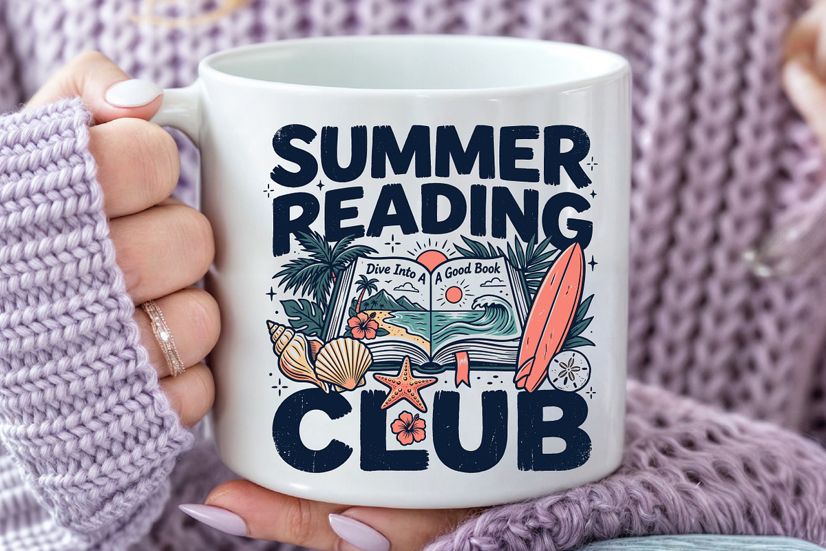 Summer Reading PNG, Dive Into A, a Seasonal Illustration by Rose Art (Photo 4 of 4)