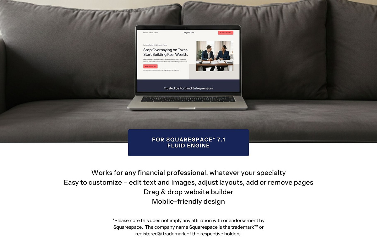 Accountant Website Template, a Squarespace Template by Pretty Boss Designs (Photo 4 of 6)