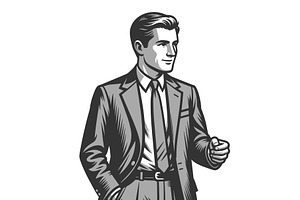 Businessman in Suit Professional, a Person Illustration by AlexArt