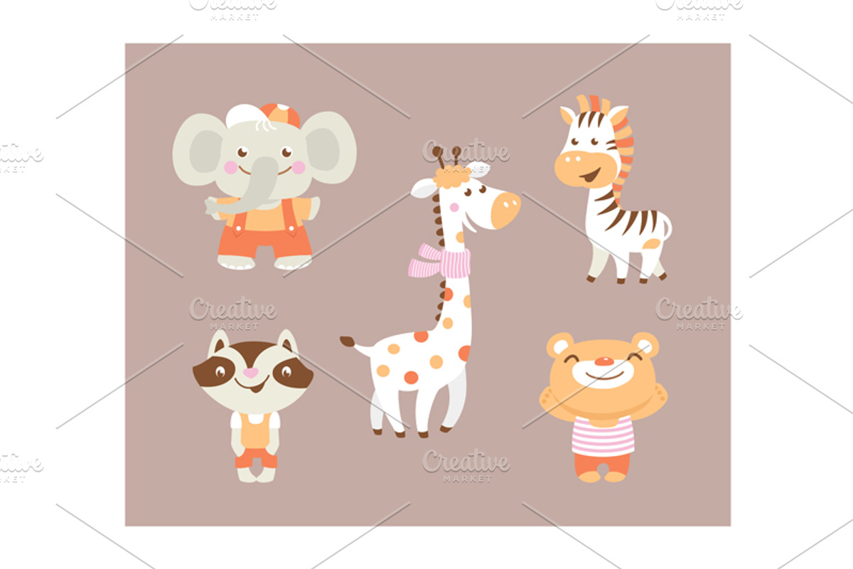 Funny cartoon zoo and greeting cards, an Animal Illustration by Teneresa (Photo 1 of 3)