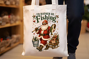 Funny Santa Fishing Christmas PNG, a Seasonal Illustration by Sublimation Artist (Thumbnail 8 of 9)