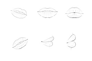 Lips Mouths Set 1 Procreate Brush