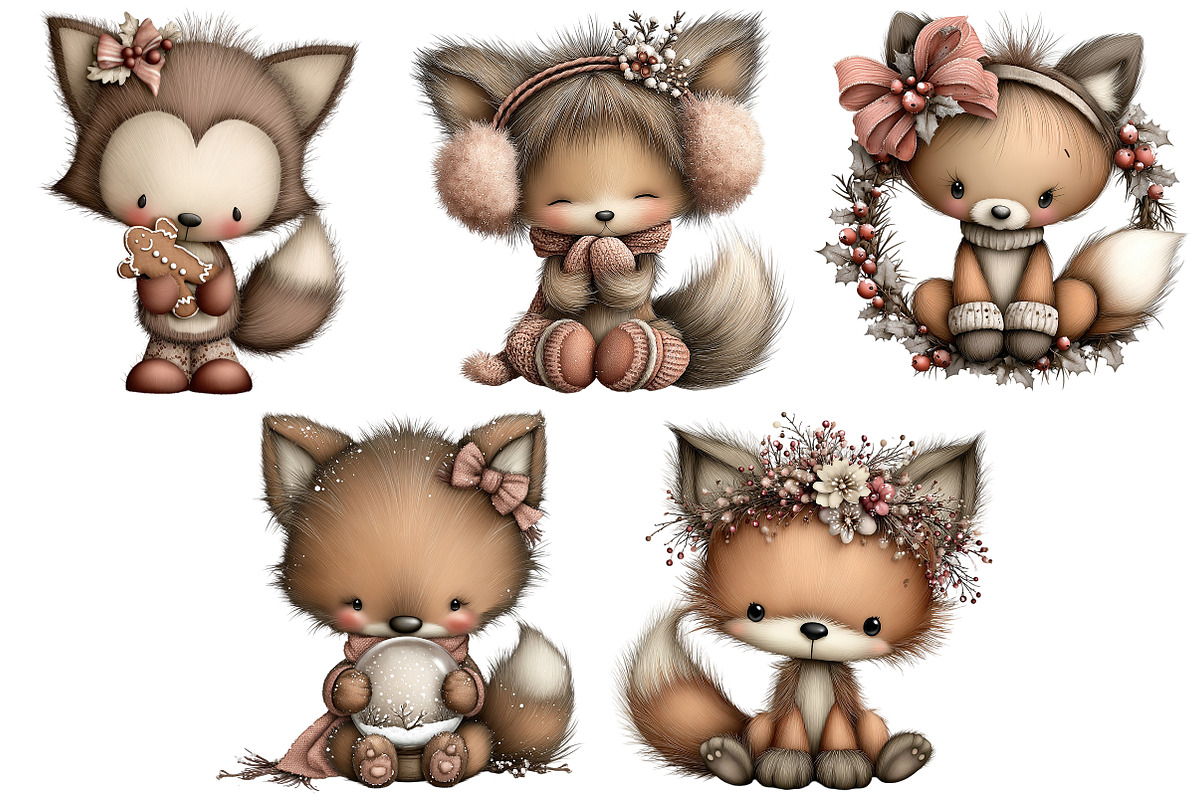 Whimsical Christmas Fluffy Fox PNG, an Illustration by Craft Nest (Photo 4 of 9)