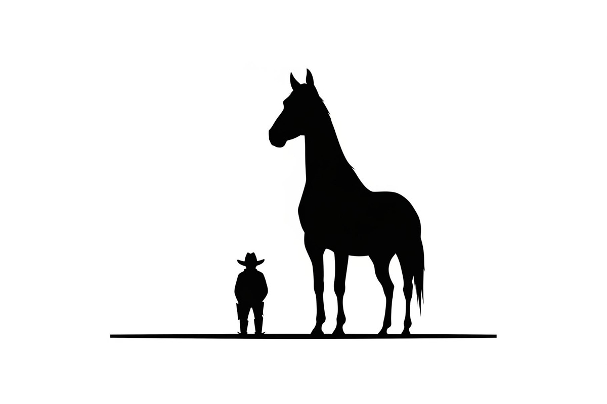 Western Cowboy Horse Silhouette Bund, an Illustration by Designs_River (Photo 7 of 51)