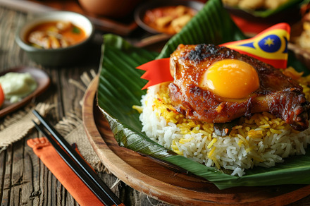 A mouthwatering plate of chicken ric, a Photo by Tanuart
