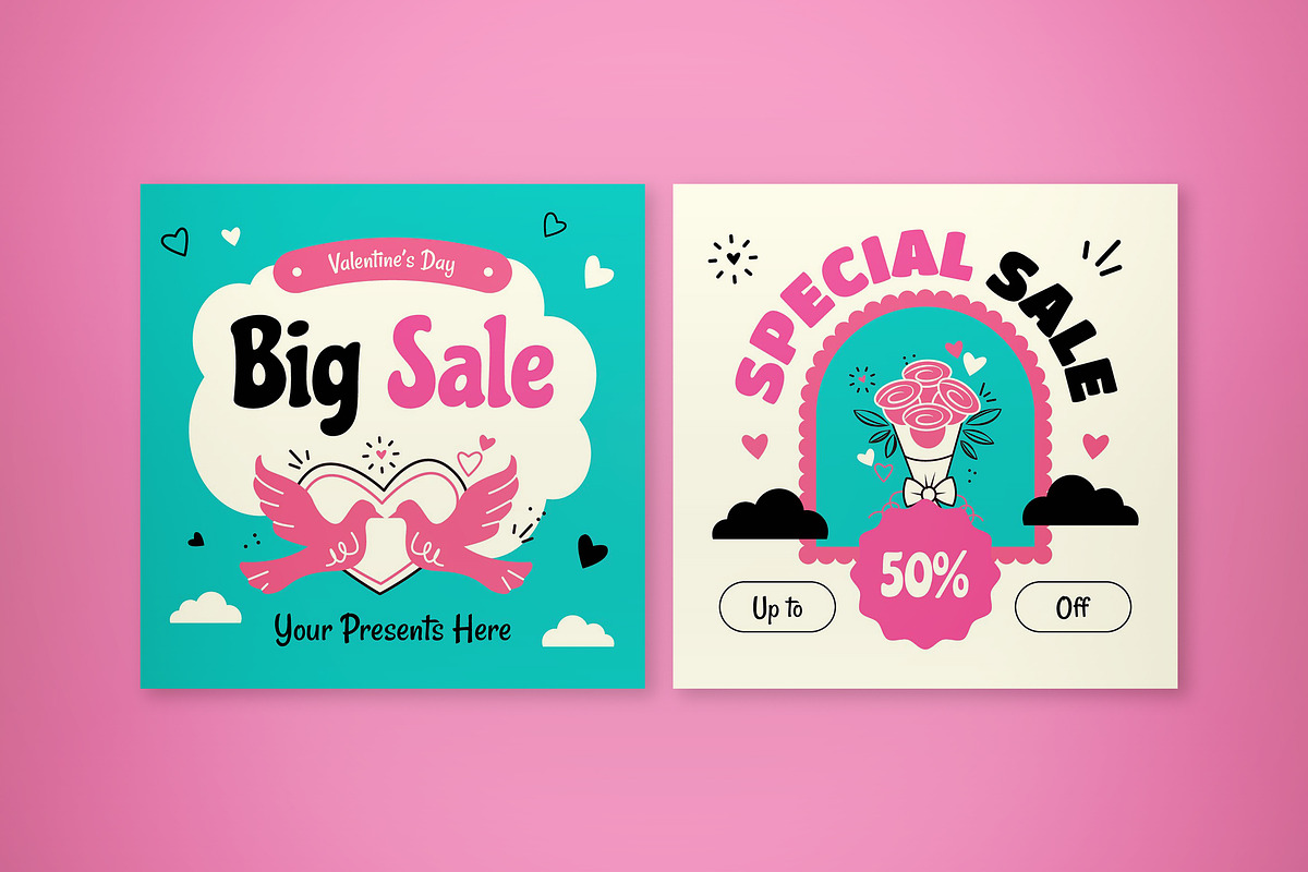 Valentine Sale Banner, an UI Kit Template by graphicook (Photo 4 of 5)