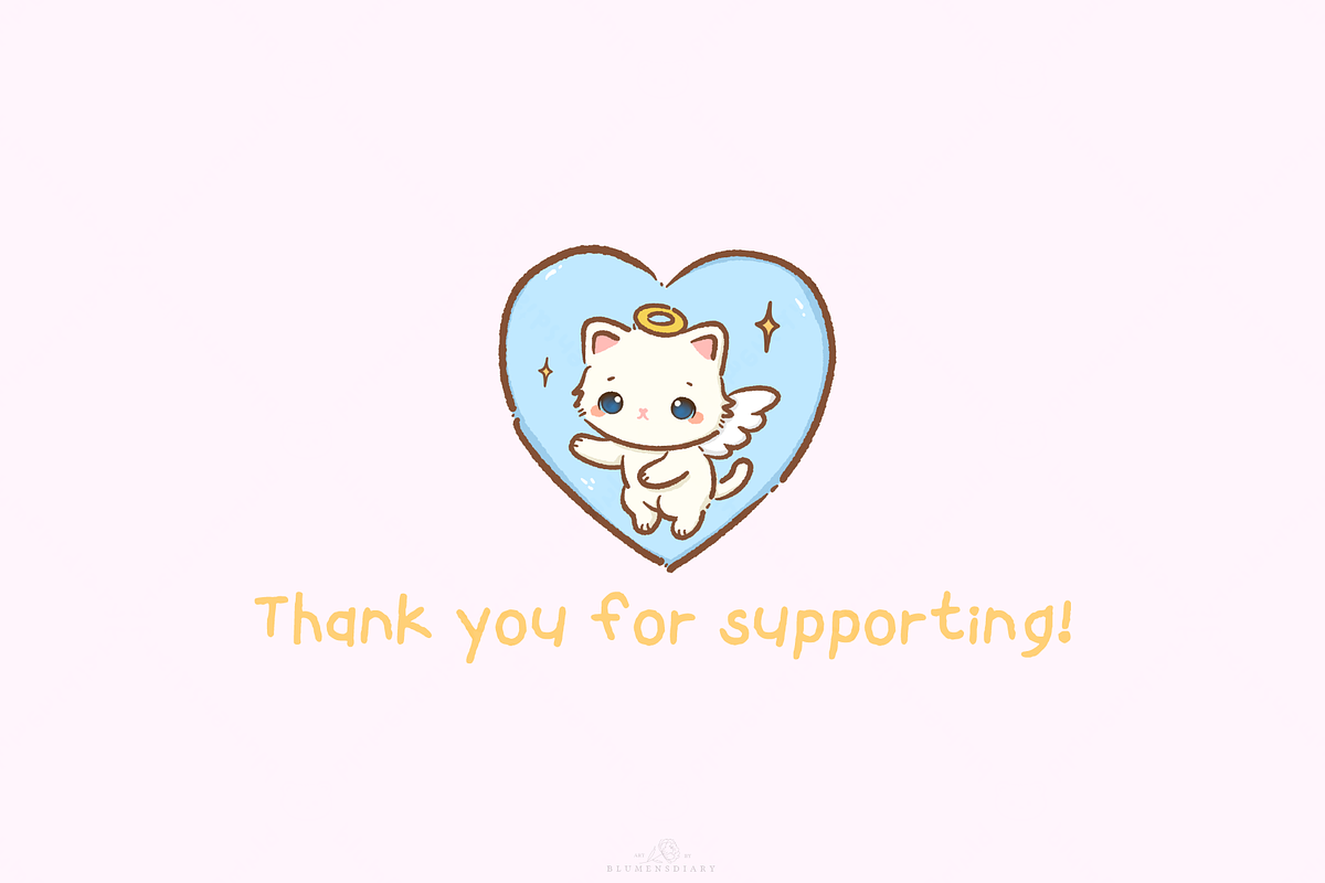Kawaii white cat angels and devils, an Animal Illustration by Blumensdiary (Photo 7 of 7)