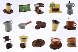 3D Coffee Shop Illustration Vol 1