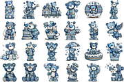 Christmas Winter Blue Snowman Clipar, an Illustration by Sublimation Artist (Thumbnail 2 of 6)