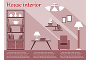 House interior infographic in flat s, an Object Graphic by Vector Tradition (Thumbnail 1 of 3)