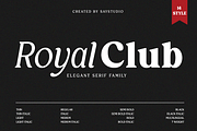 Royal Club - Elegant Serif Family, a Serif Font by Say Studio (Thumbnail 1 of 14)