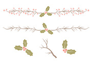 Vintage Christmas Holly & Background, an Illustration by Amanda Ilkov (Thumbnail 4 of 5)