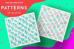 Online Medicine Patterns Collection, a Pattern Graphic by Alex Blogoodf